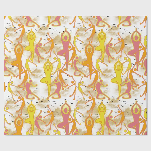 Lycklig Dancing Yoga Girls Presentpapper (Seam)