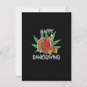 Lycklig Danksgiving Stoner Funny Thanksgiving Shir Inbjudningar