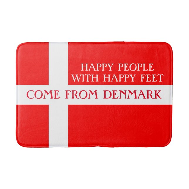 Lycklig Danmark Bath Mat! Badrumsmatta (Framsidan)