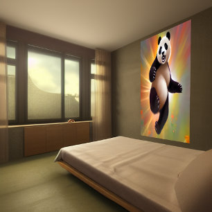 Lycklig dansk Panda   AI Art Poster