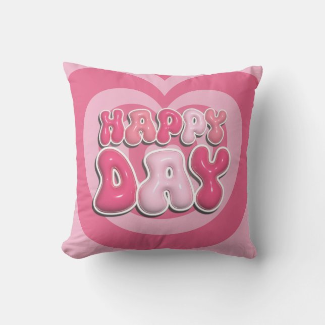 Lycklig Day Heart Cushion Kudde (Framsida)