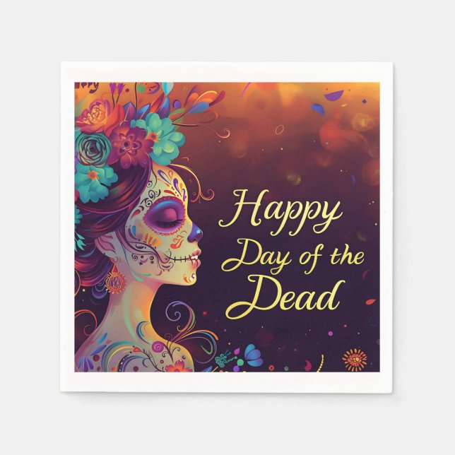 Lycklig Day of the dead Pappersservett (Framsidan)