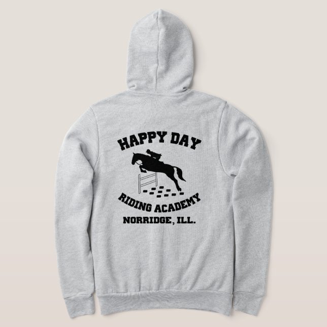 Lycklig Day Stables, Riding Academy, Norridge, IL T Shirt (Laydown Baksida)