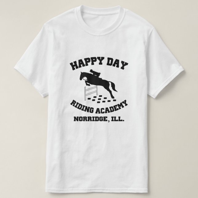 Lycklig Day Stables, Riding Academy, Norridge, IL T Shirt (Design framsida)