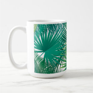 Lycklig Day Travel Tropical handflatan träd löv Ju Kaffemugg