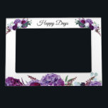 Lycklig Days Anpassade Lila Blommigt Magnetisk Fotoram<br><div class="desc">Anpassa ram med en textrad. Lägg till plats,  år,  händelse eller namn efter behov. Ram era minnesvärda stunder i lycklig i det ursprungliga fotot på blommigten lila ram. Fånga dessa särskilda tillfällen</div>