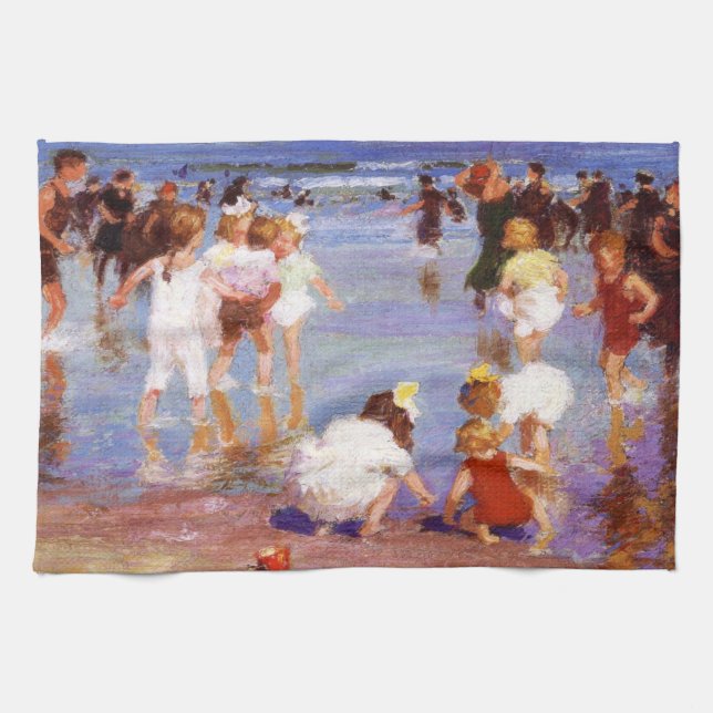 Lycklig Days vid stranden Kökshandduk (Horisontell)