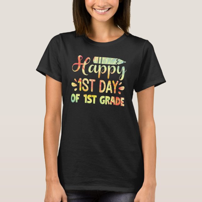 Lycklig den 1:a Klass Studenten-lärarstu T Shirt (Framsida)