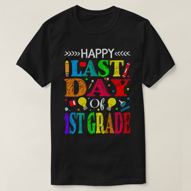 Lycklig den 1:a Klass Studenten-lärarstu T Shirt (Design framsida)
