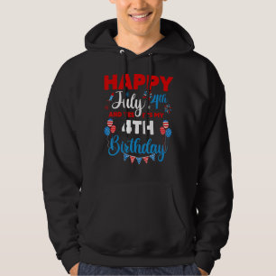 Lycklig den 4 juli och det är min 4e födelsedagen hoodie