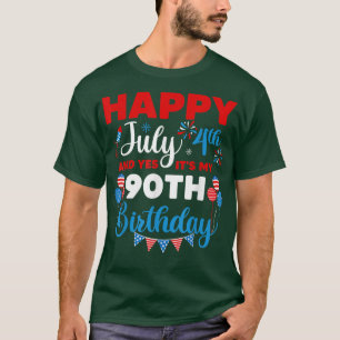 Lycklig den 4 juli och det är mitt 90:e födelsedag t shirt