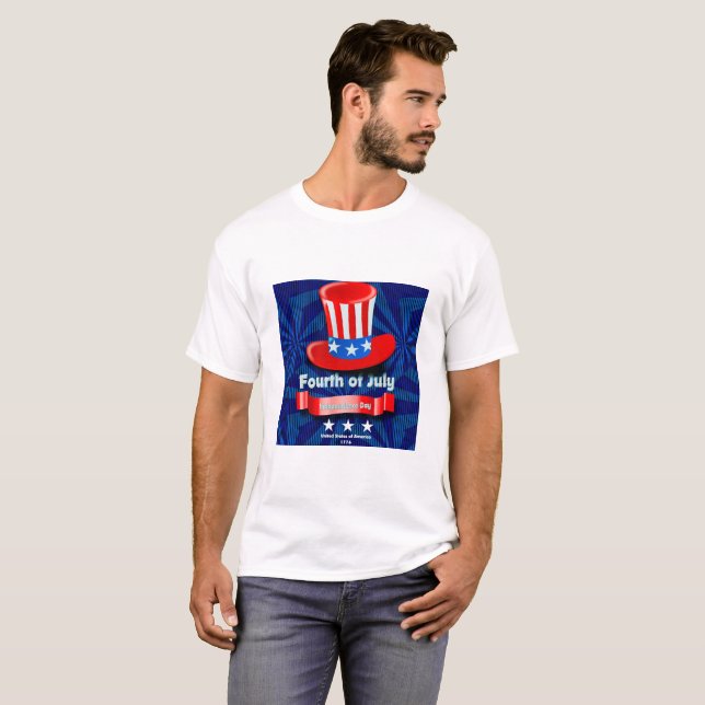 Lycklig den 4 juli t shirt (Hel framsida)