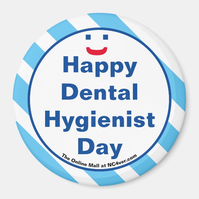 Lycklig Dental Hygienist Day Smile Roligt Magnet (Framsidan)