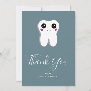 Lycklig Dental Toth Smiling Cute Tack Kort