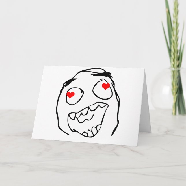 Lycklig derp Valentine i kärlek - meme Helgkort (Framsida)