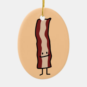 Lycklig design för baconflinklassiker julgransprydnad keramik