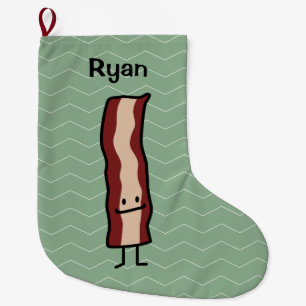 Lycklig design för baconflinklassiker stor julstrumpa