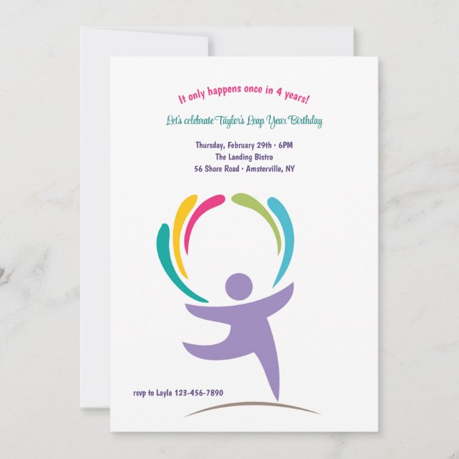 Lycklig Det är läderår Inbjudningar (Framsida)