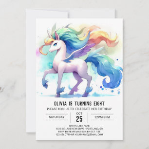 Lycklig Digital Horse Birthday Inbjudningar