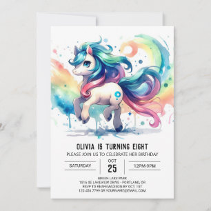 Lycklig Digital Horse Birthday Inbjudningar