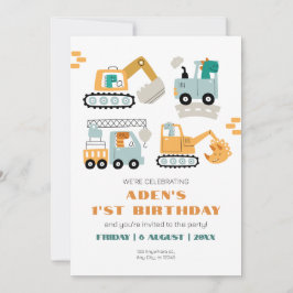 Lycklig Dino Party 1:a födelsedagen Inbjudningar