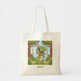 Lycklig Dino Tote Bag Tygkasse