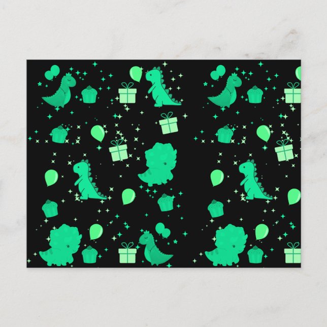 Lycklig Dinomight Birthday Vykort (Framsida)