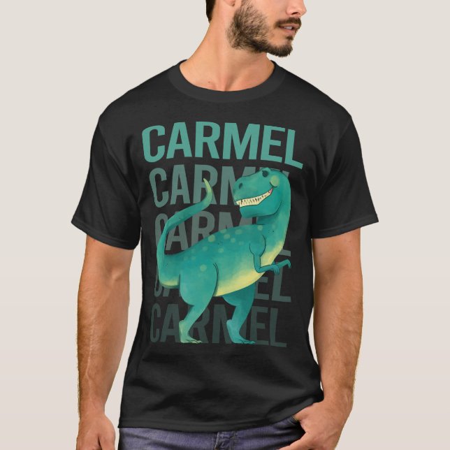 Lycklig Dinosaur Carmel T Shirt (Framsida)
