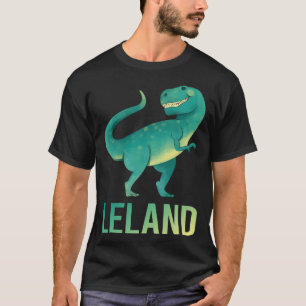 Lycklig Dinosaur - Leland Namn T Shirt
