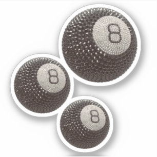 Lycklig Disco 8 RÖD, Lucky 8 disco Boll, Snooker Klistermärken