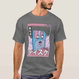 Lycklig-diskett Digital Japan Stil Otaku Anime T Shirt