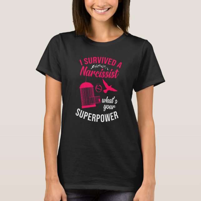 Lycklig Divorce Party I Överlevt en Narcissist Wha T Shirt (Framsida)