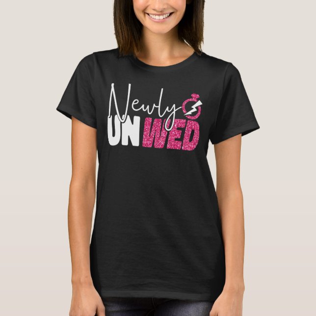 Lycklig Divorce Party New ly Unged T Shirt (Framsida)