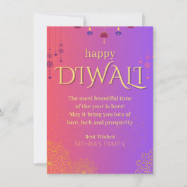 Lycklig Diwali anpassade Julkort