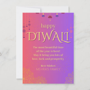 Lycklig Diwali anpassade Julkort