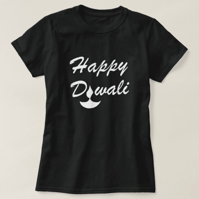Lycklig Diwali Candle-festival Ljus Deepa T Shirt (Design framsida)