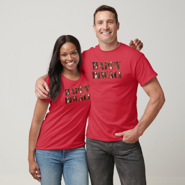 Lycklig Diwali Candlelight Typography T Shirt (Unisex)
