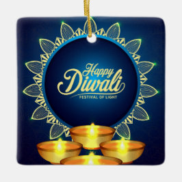 Lycklig Diwali Ceramic Ornament
