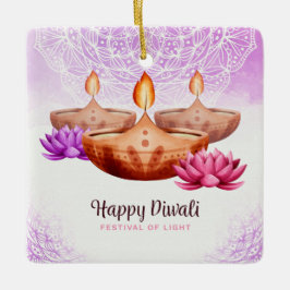 Lycklig Diwali Ceramic Ornament