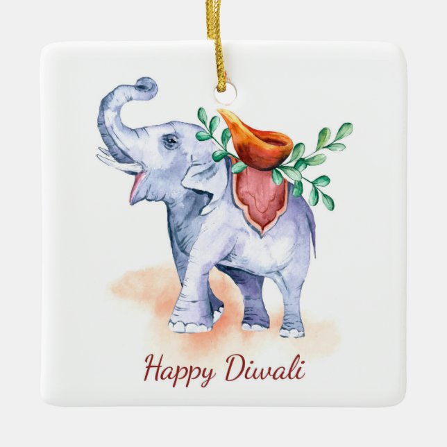 Lycklig Diwali Ceramic Ornament (Framsida)