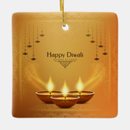 Lycklig Diwali Ceramic Ornament