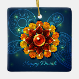 Lycklig Diwali Ceramic Ornament