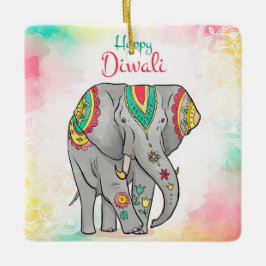 Lycklig Diwali Ceramic Ornament