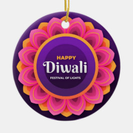 Lycklig Diwali Ceramic Ornament