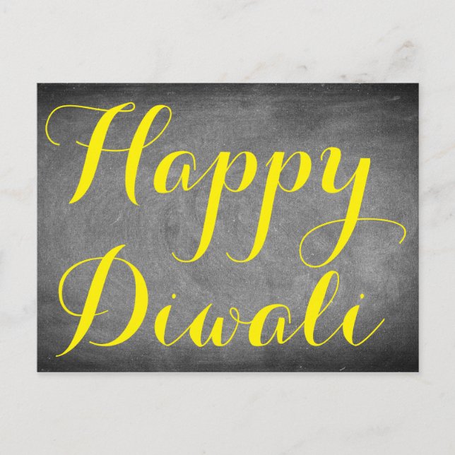 Lycklig Diwali Chalkboard Typography Anpassningsba Vykort (Framsida)