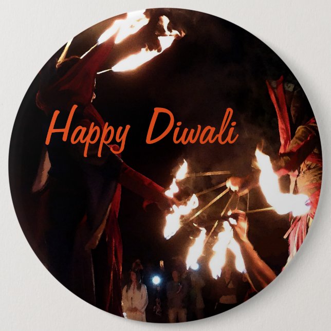 Lycklig Diwali Colossal Round Badge Knapp (Framsida)