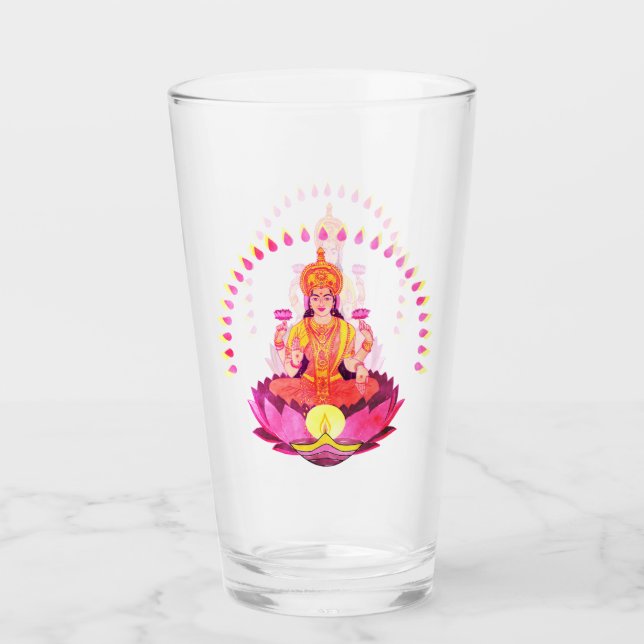 Lycklig Diwali - Deepalavi Lakshmi Goddess 1 Glaskopp (Framsida)