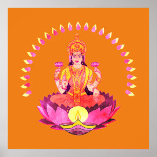 Lycklig Diwali - Deepalavi Lakshmi Goddess 1 Poster