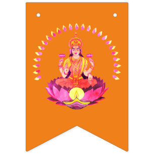 Lycklig Diwali - Deepalavi Lakshmi Goddess 1 Vimplar