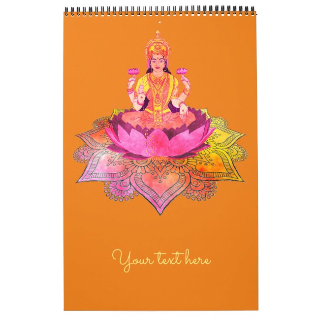 Lycklig Diwali - Deepalavi Lakshmi Goddess 4 Kalender (Omslag)